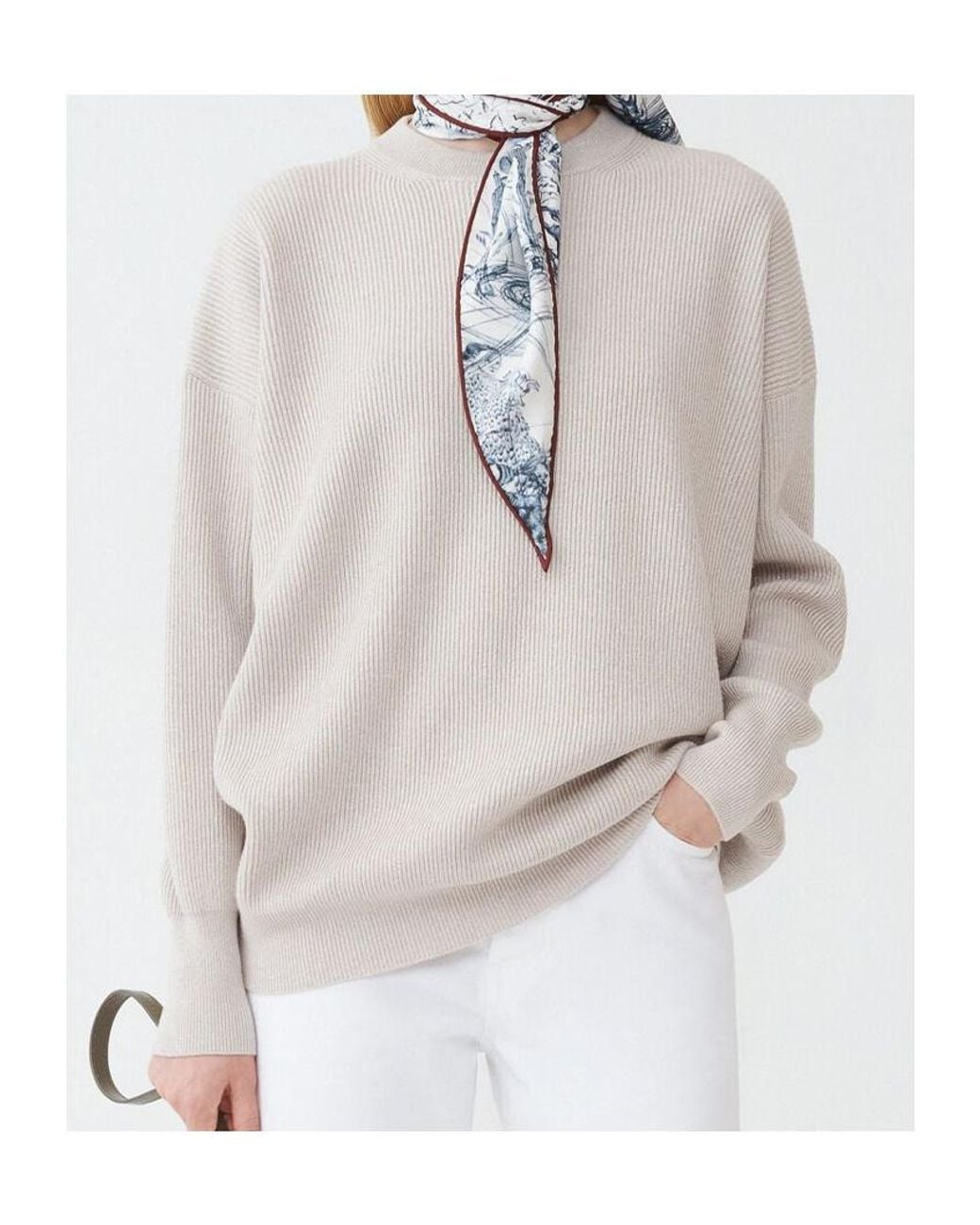 Fabiana Filippi White Platinum Crewneck Jumper
