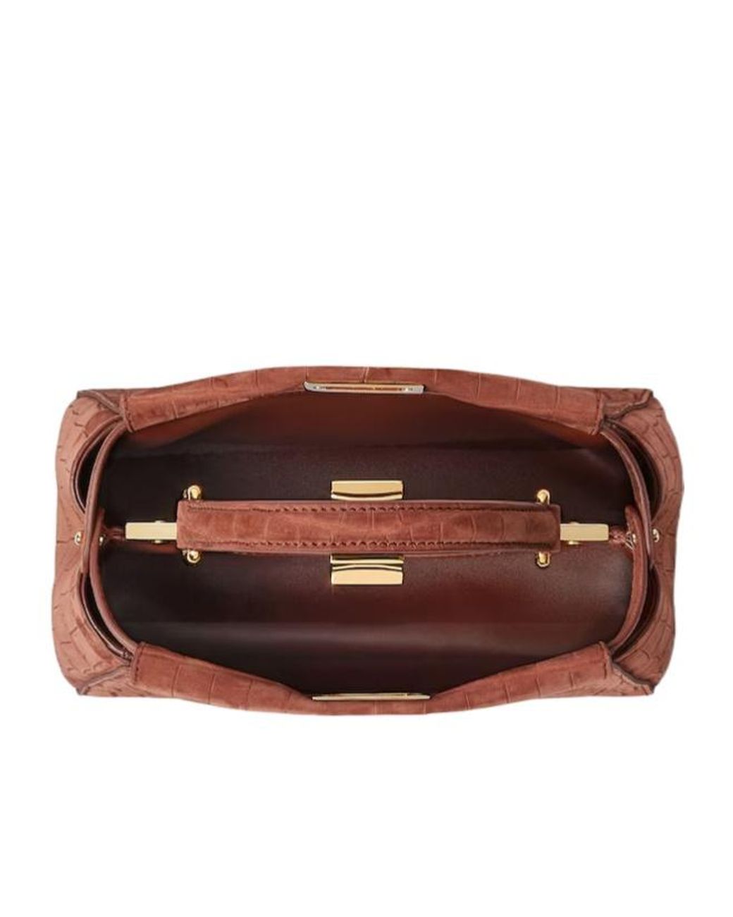 Fendi Red Sienna Nubuck Crocodile Leather Bag