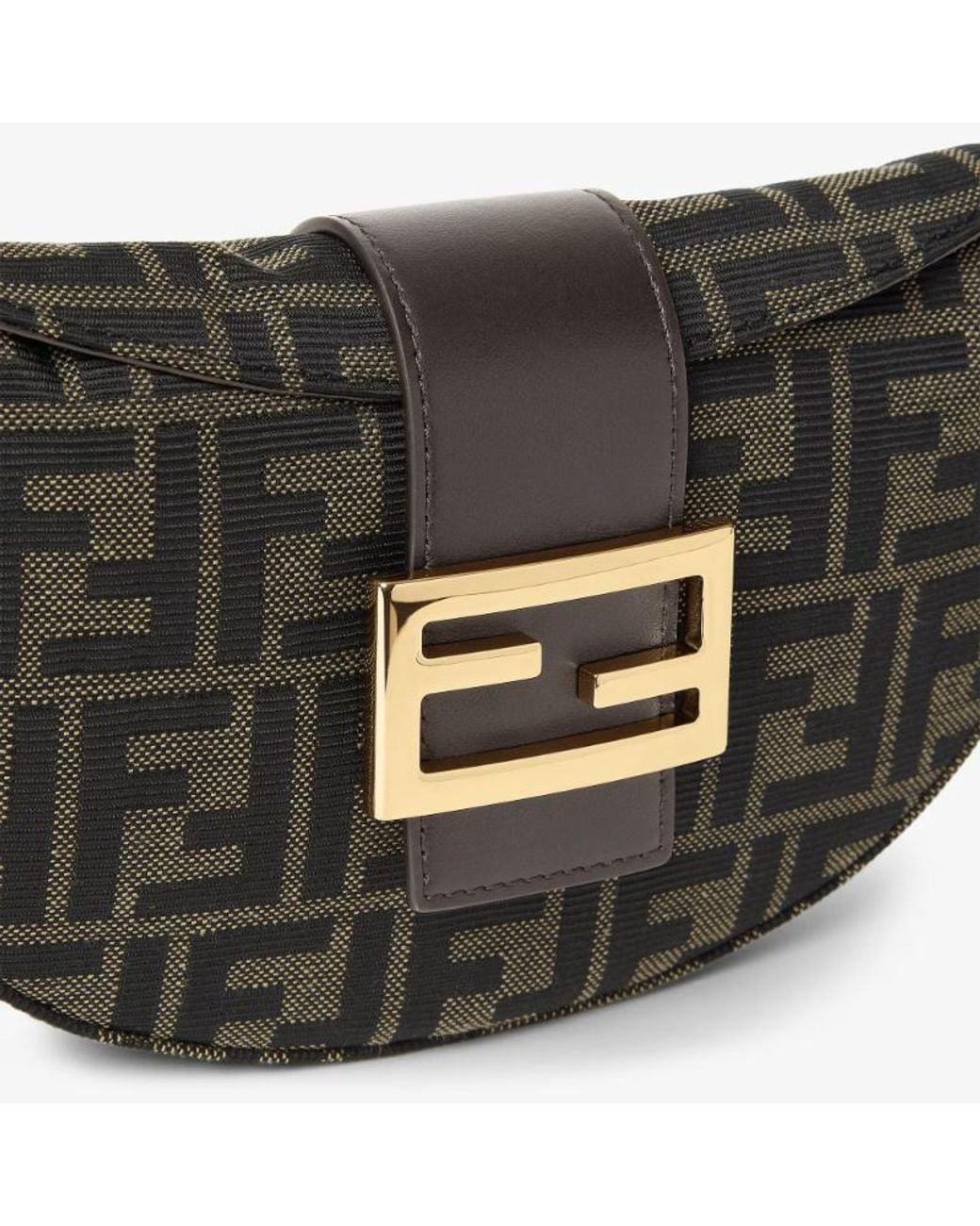 Fendi White Ff Zucca Jacquard And Leather Bag