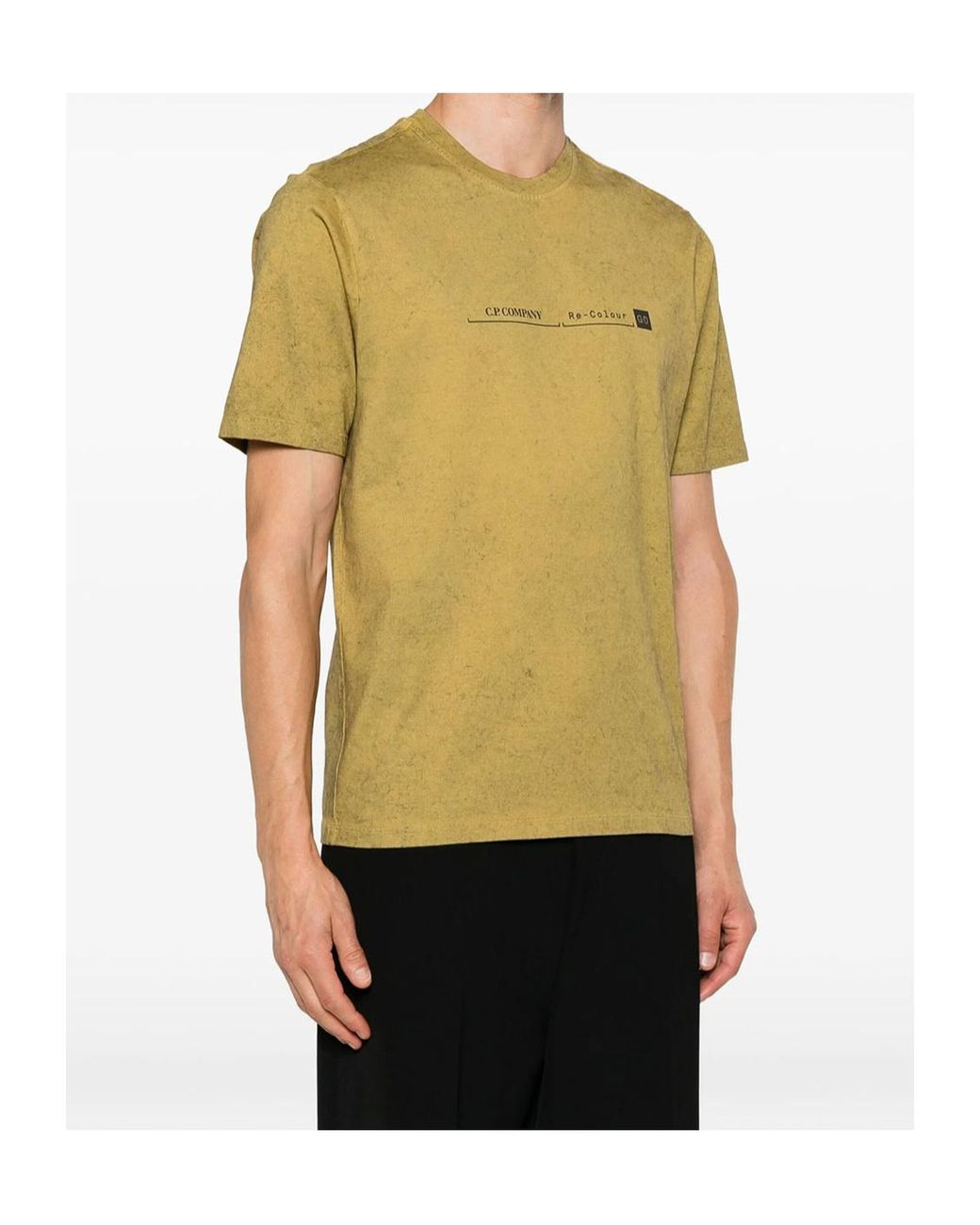 C P Company Yellow Logo-Motif T-Shirt for men
