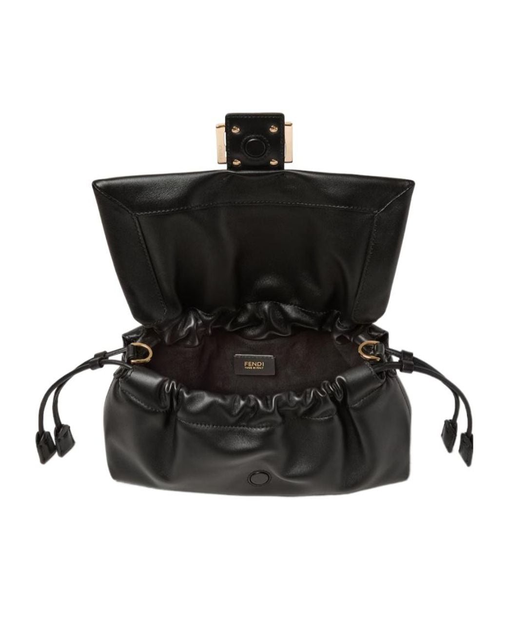 Fendi Black Baguette Soft Medium Shoulder Bag