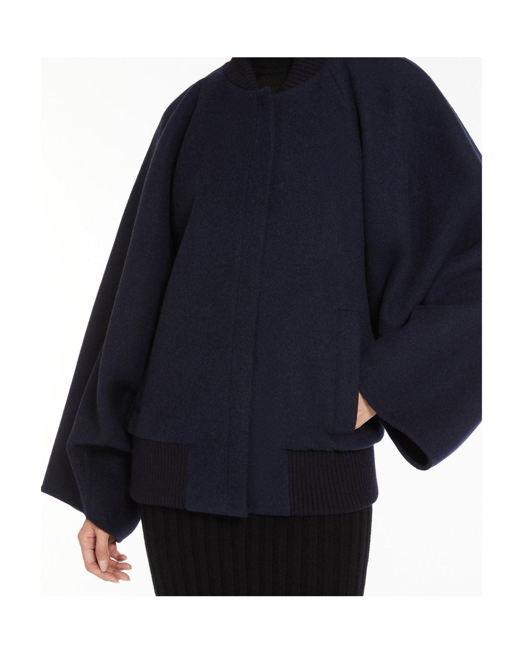 Max Mara Blue Button Detailed Long-Sleeved Jacket