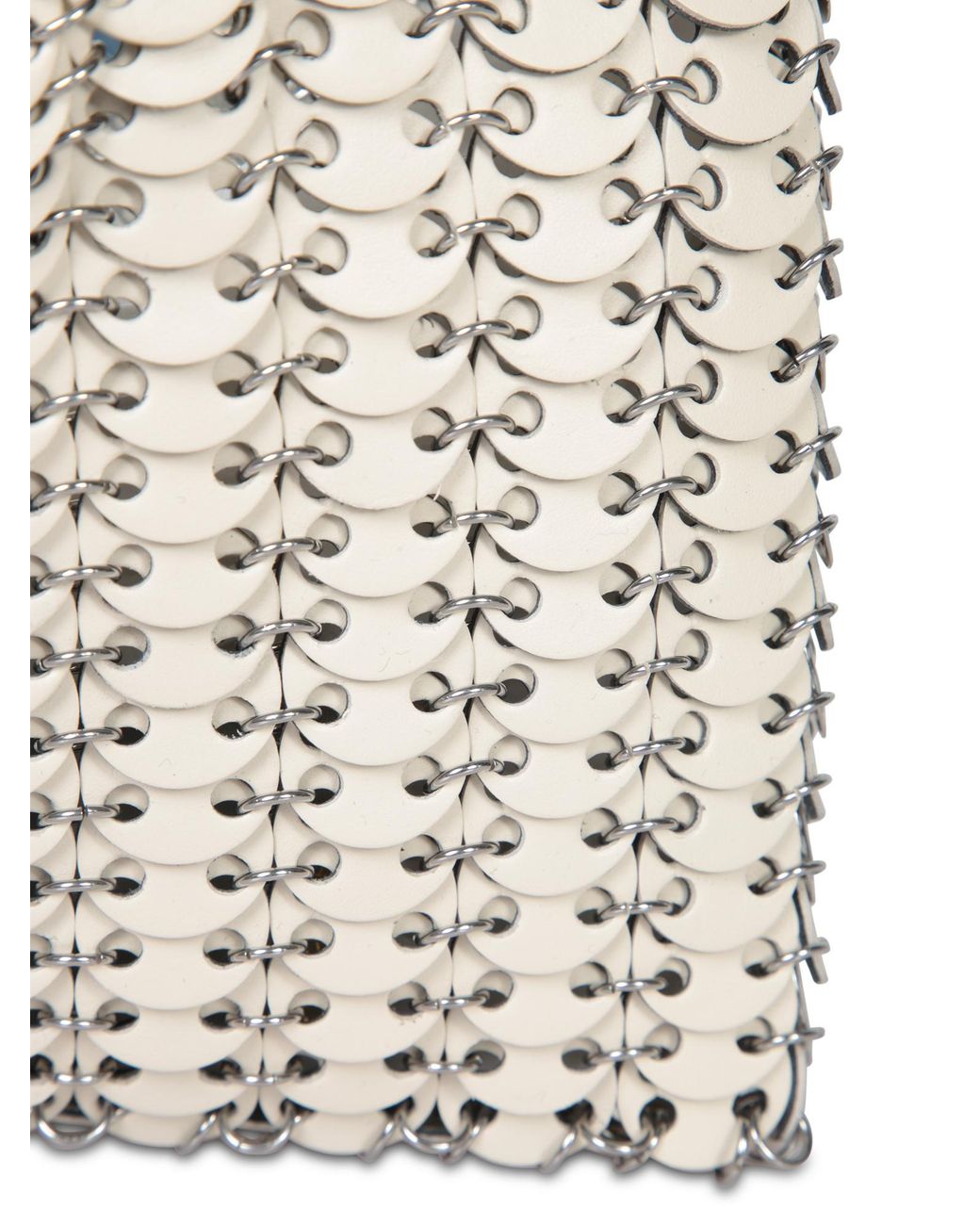 Rabanne White 1969 Chain-Link Leather Shoulder Bag