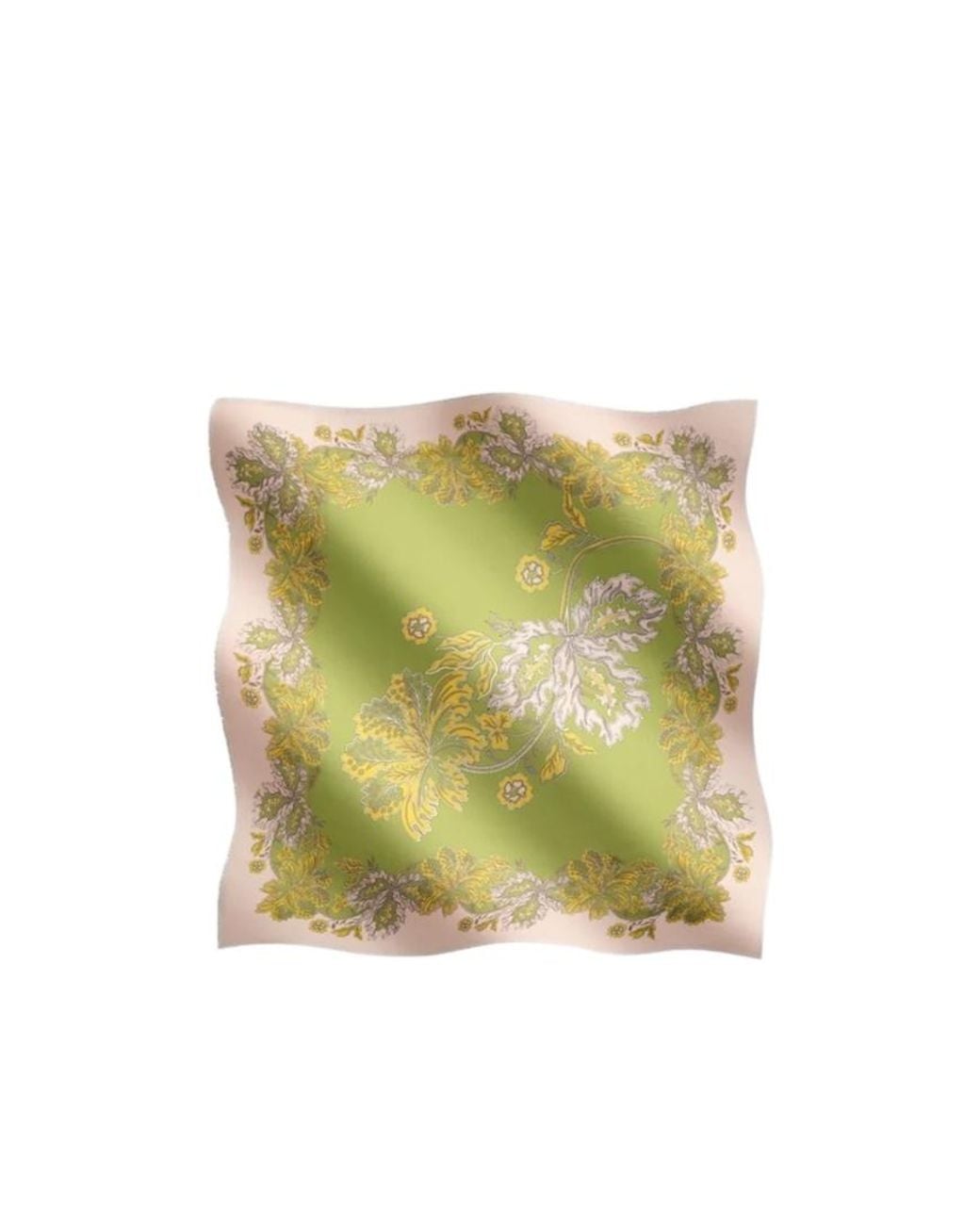 LaDoubleJ Green La Doublej Floral Fringe Scarf