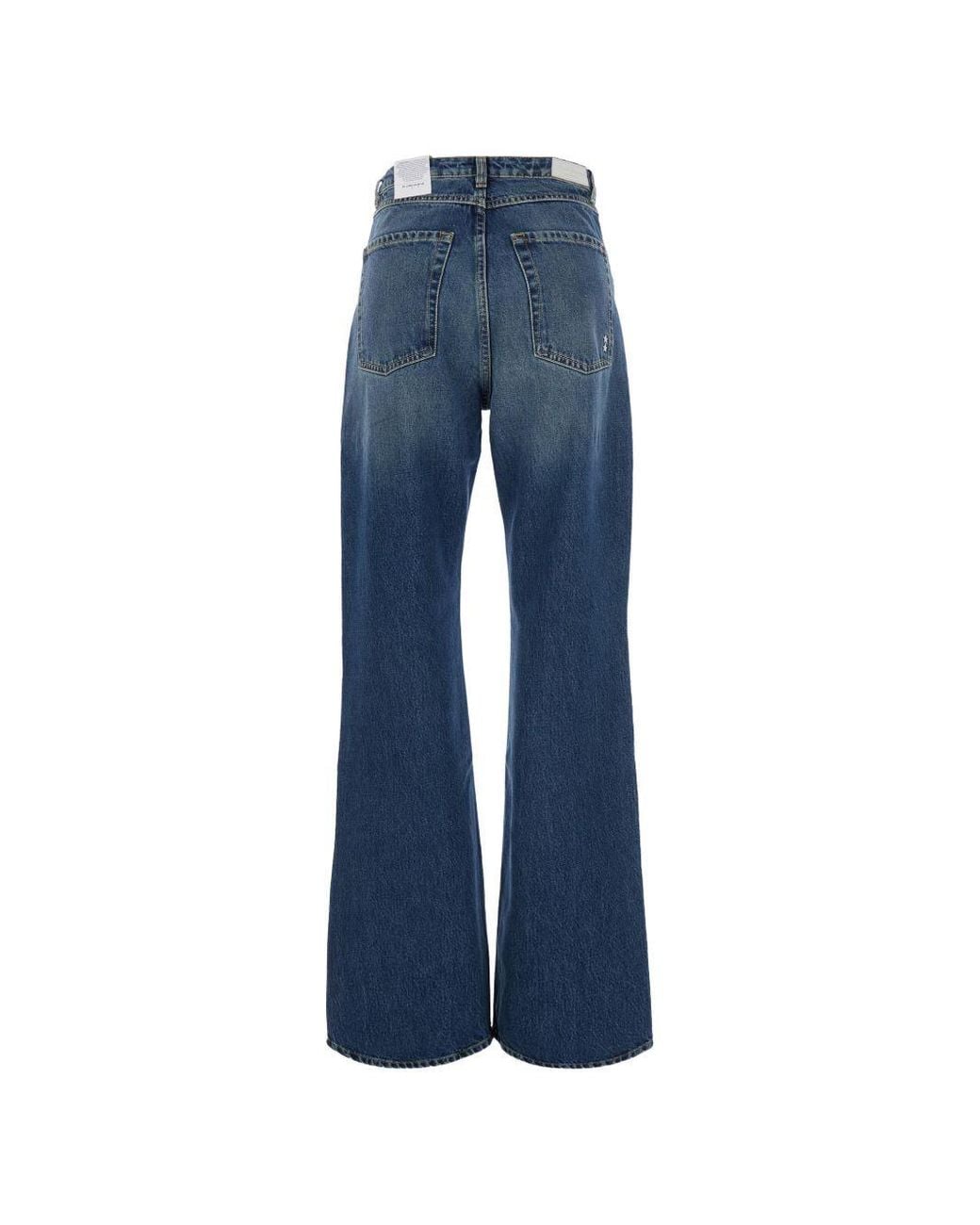 ICON DENIM Blue Faded-Effect Wide-Leg Jeans