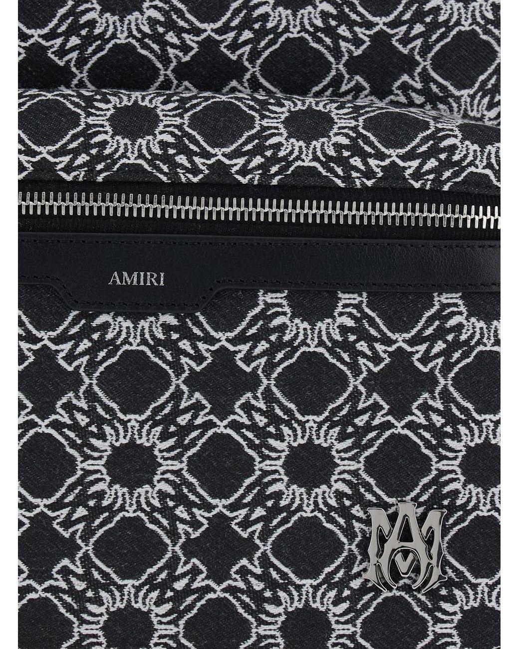Amiri Gray Ma Quad Logo Print Backpack for men