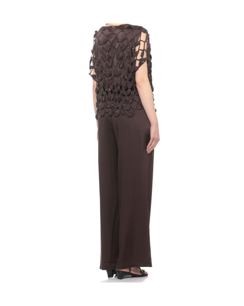 Antonelli Black Saponaria Open-Knit Knitted Top