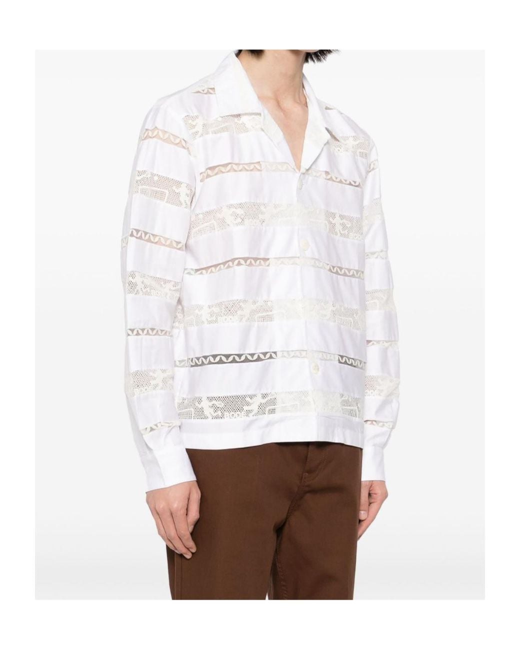 Bode White Tennis Lace Shirt for men