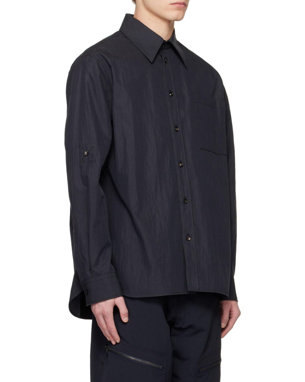 Bottega Veneta Blue Long Sleeved Buttoned Shirt for men