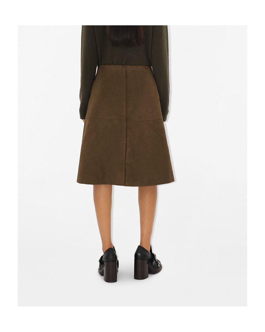 Burberry Brown A-Line High Waist Skirt
