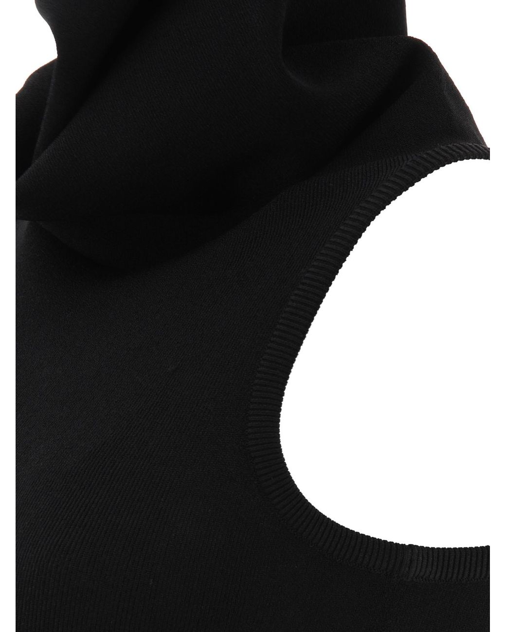 Alaïa Black Alaïa Hooded Knit Crop Top