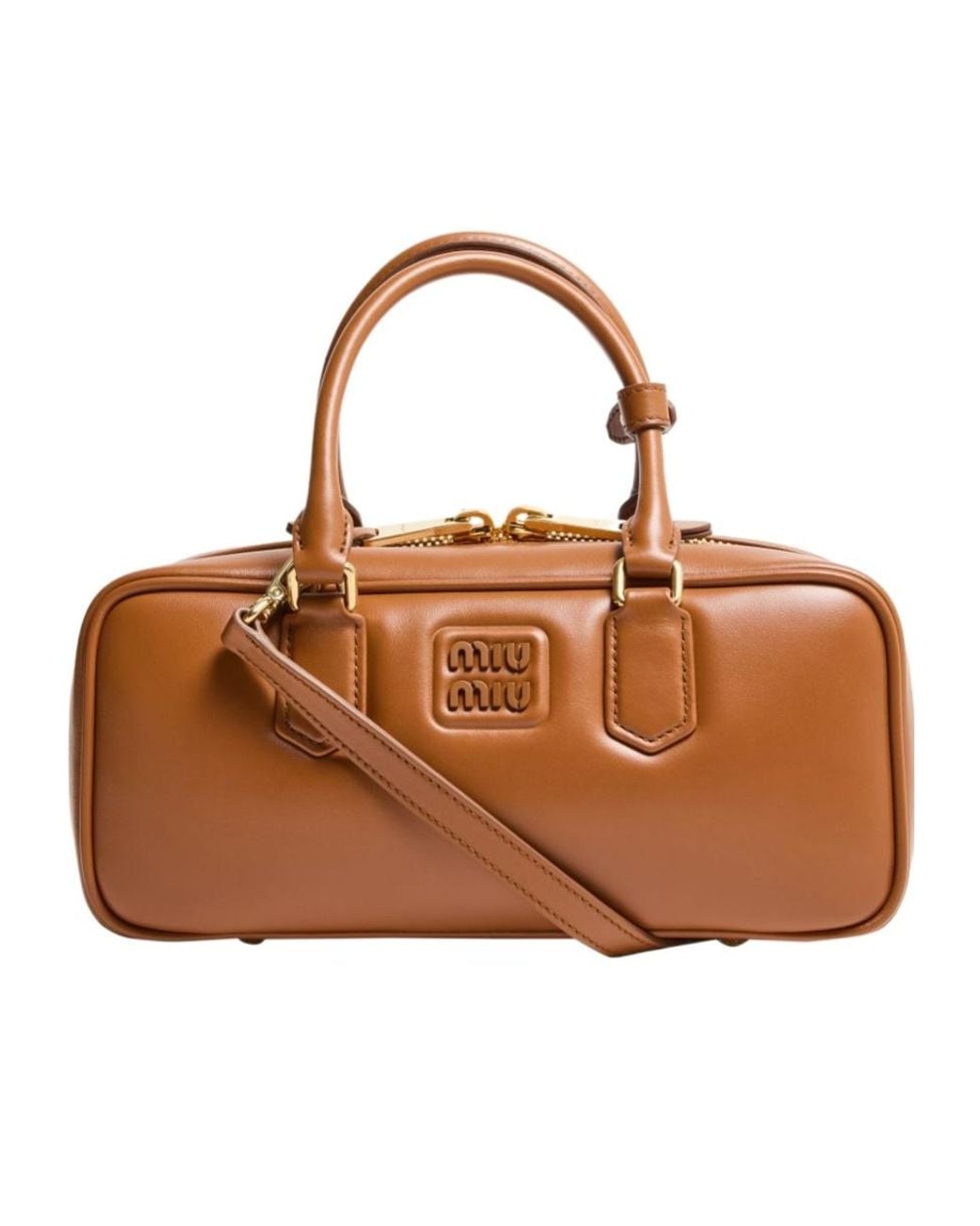Miu Miu Brown Arcadie Leather Handbag