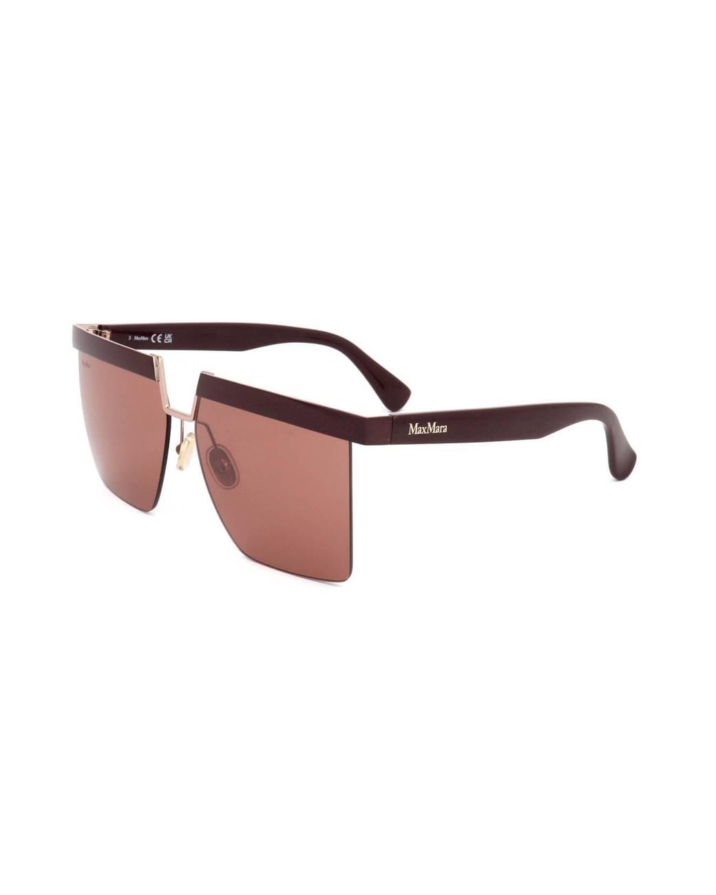 Max Mara Pink Geometric Frame Sunglasses