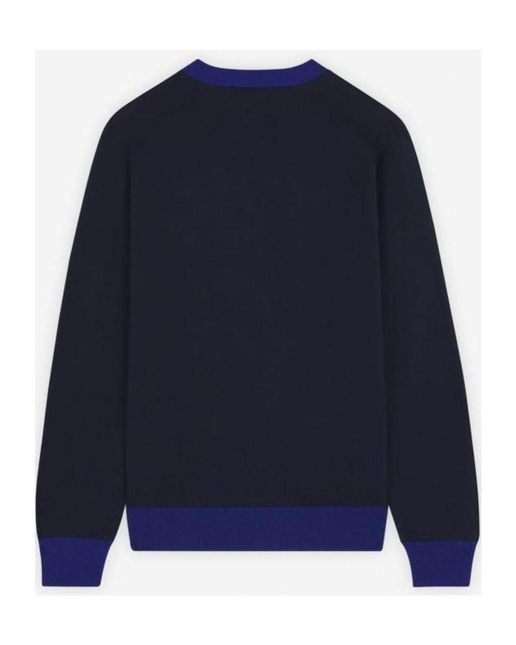 Maison Kitsuné Blue Maison Kitsuné Bold Fox Head Patch V-Neck Cardigan for men