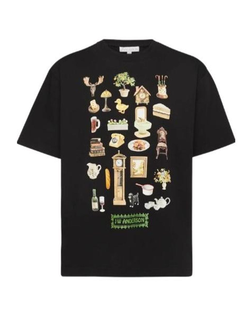 J.W. Anderson Black Diorama Printed T-Shirt for men