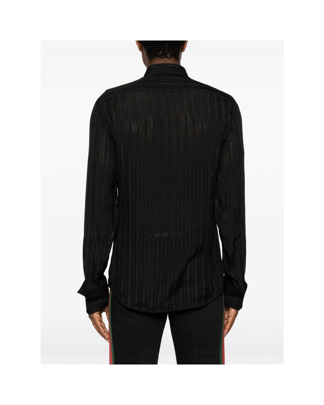 Gucci Black Striped Gauze Shirt for men