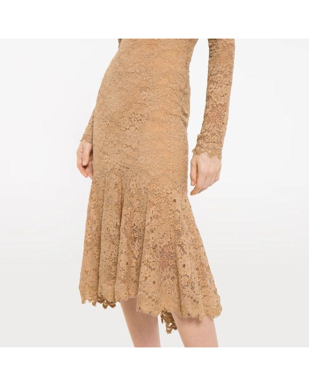 Gucci Natural Gg Flower Stretch Lace Dress