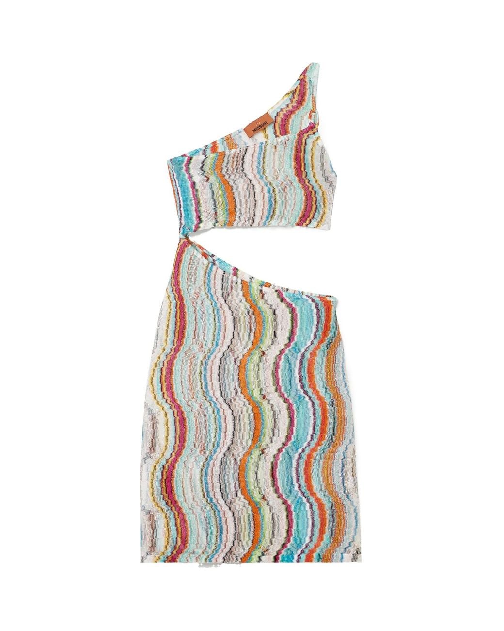 Missoni White Wave Lamé Midi Dress