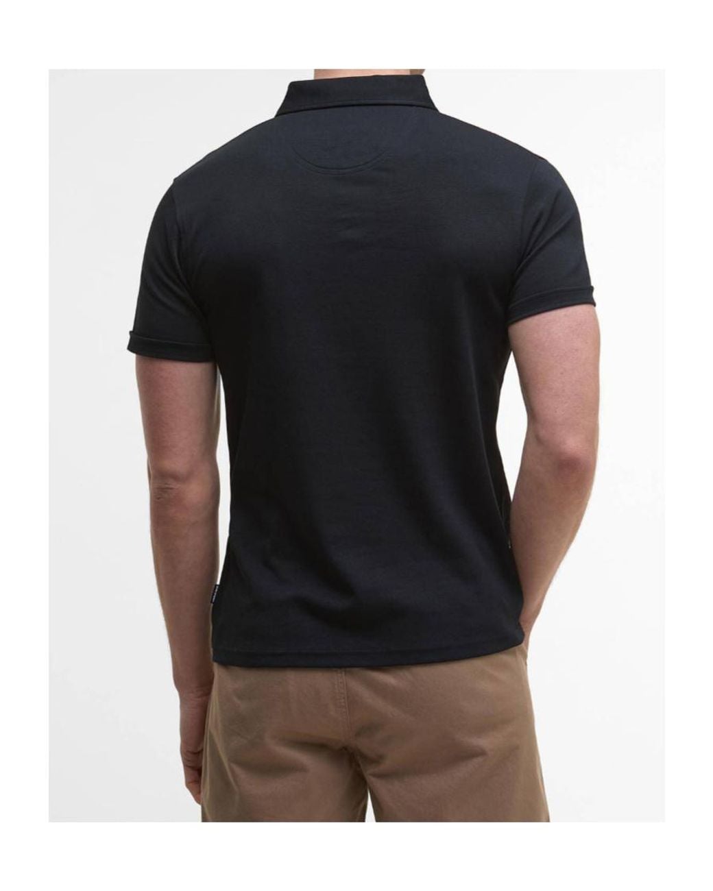 Barbour Black Corpatch Tailored Short-Sleeved Polo Shirt for men