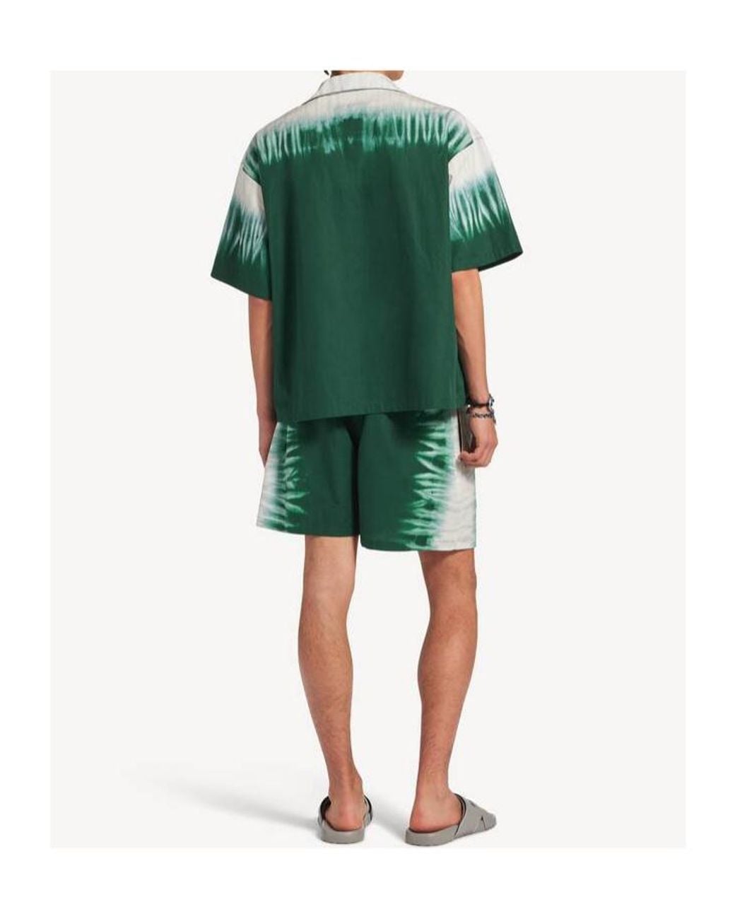 Balenciaga Red Extreme Tie Dye Regular Fit Bermuda for men