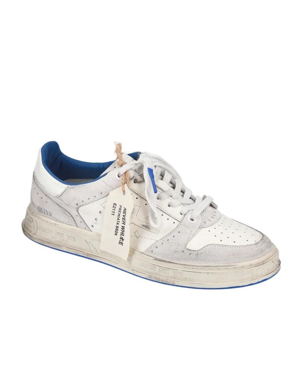 Premiata White Logo Sports Shoes