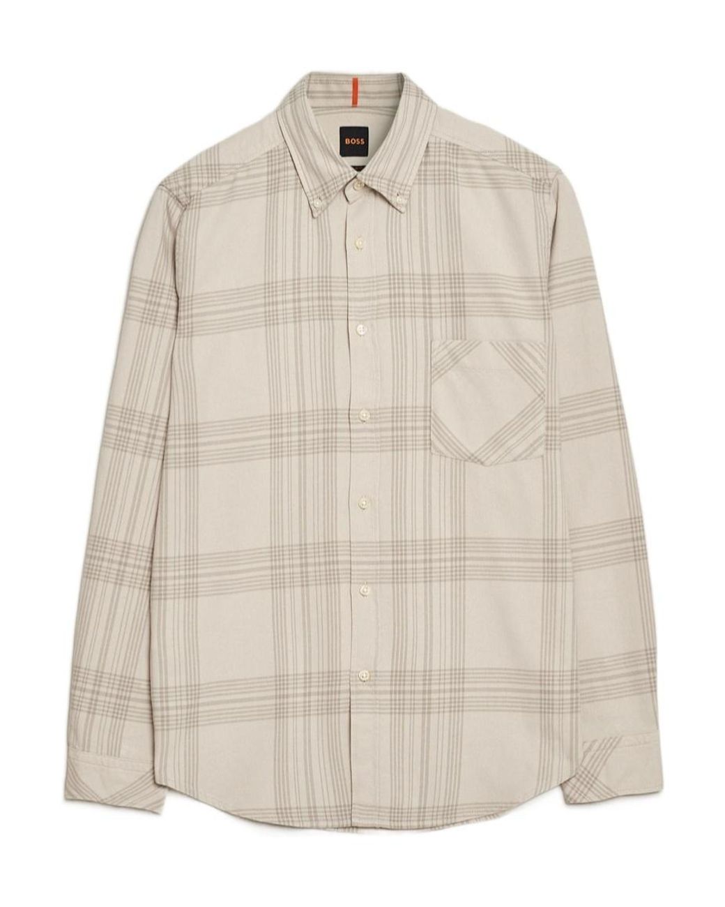 Boss Natural Checked Chest-Pocket Shirt for men