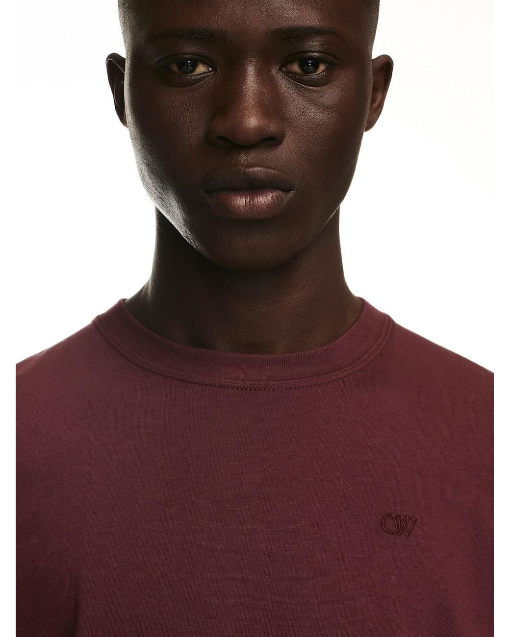 Off-White c/o Virgil Abloh Purple Logo-Embroidered Cotton T-Shirt for men