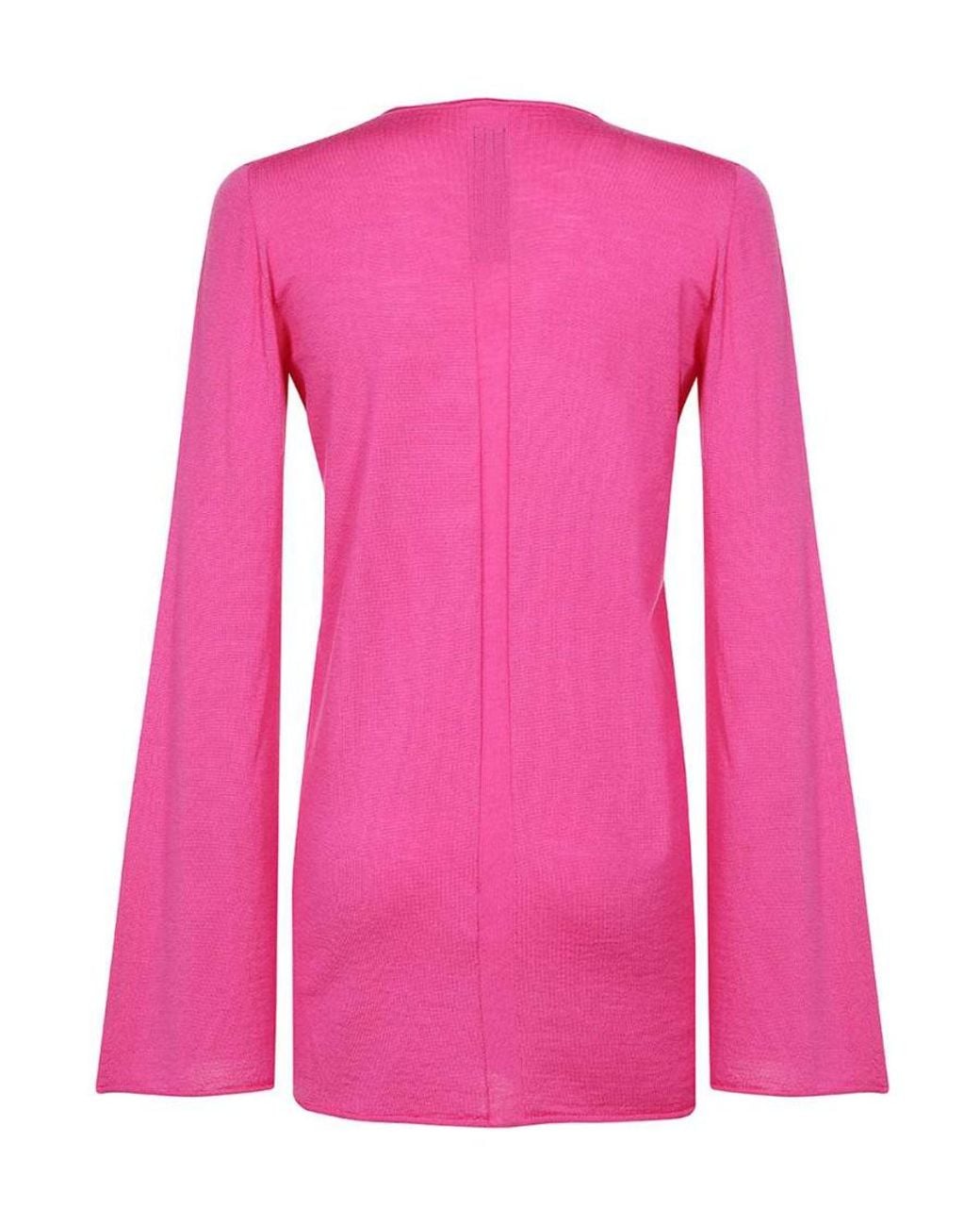 Rick Owens Pink V-Neck Jumper