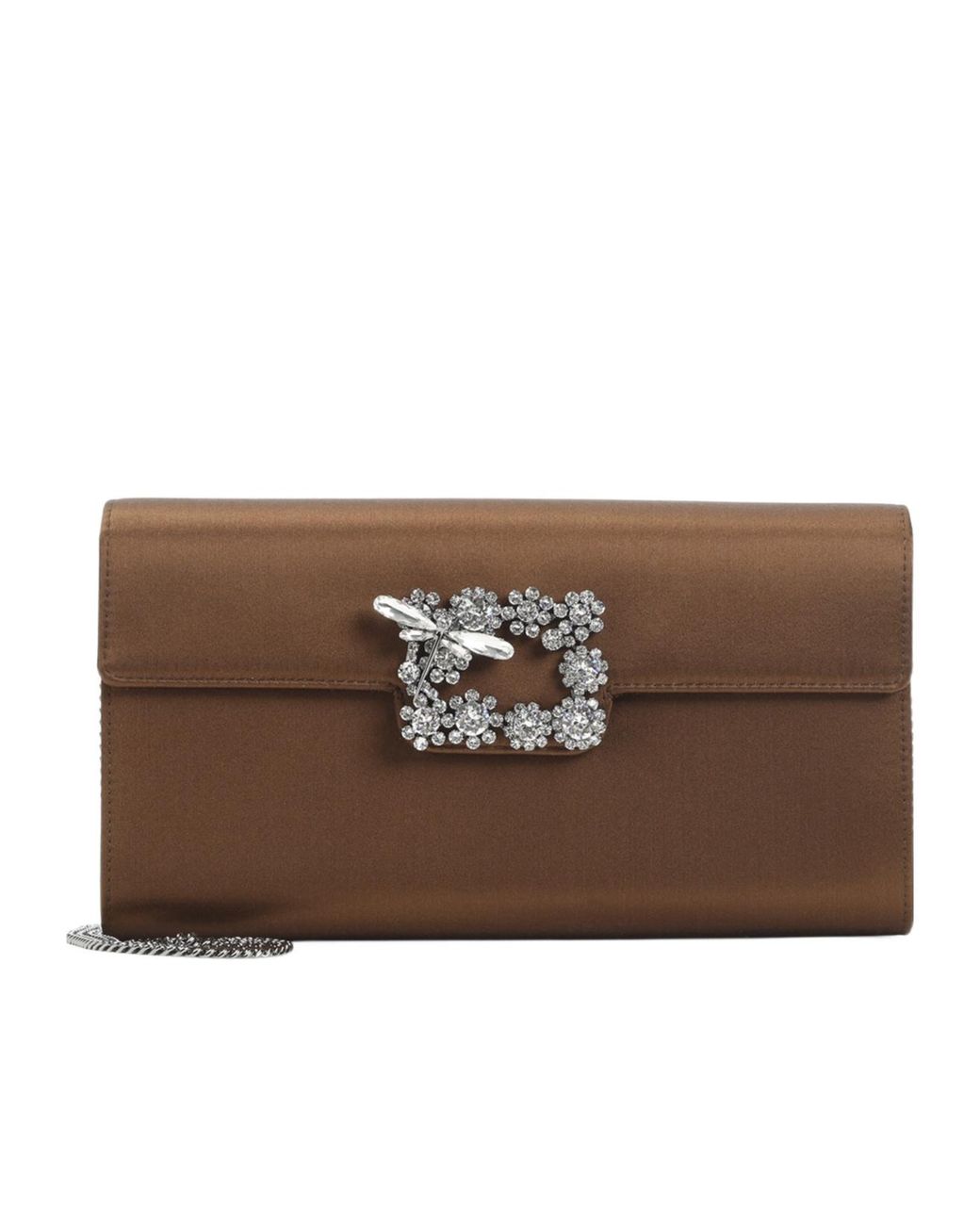 Roger Vivier Brown Dragonfly Flow Jewel Clutch Bag