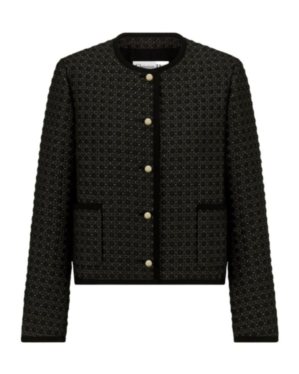 Dior Black Microcannage Cropped Jacket