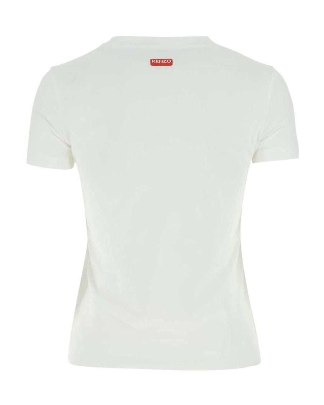 KENZO White Tiger Motif Embroidered Crewneck T-Shirt
