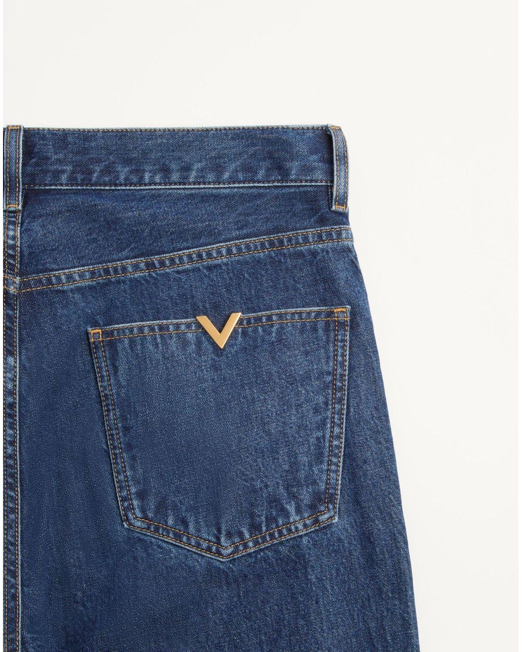 Valentino Blue Vgold Straight-Leg Jeans for men