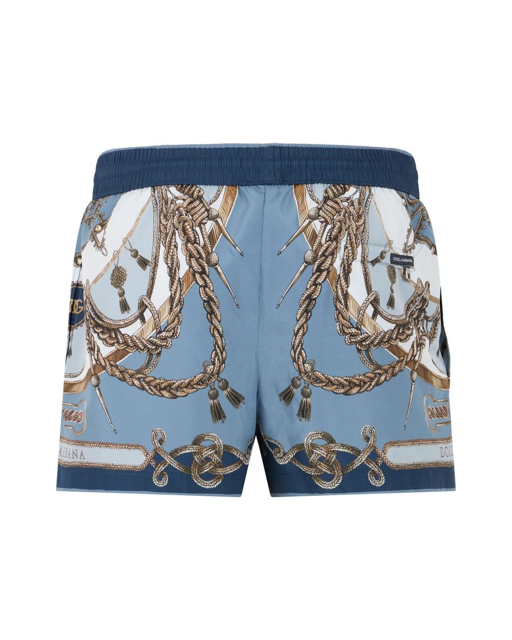 Dolce & Gabbana Blue Graphic-Print Swim Shorts for men