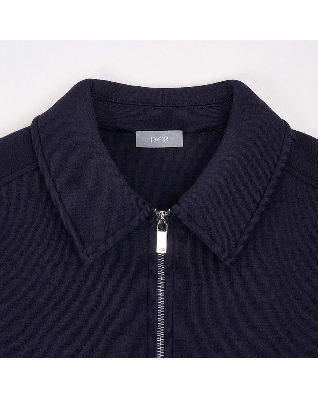 Dior Blue Zipped Blouson Jacket With Christian Paris Tag for men