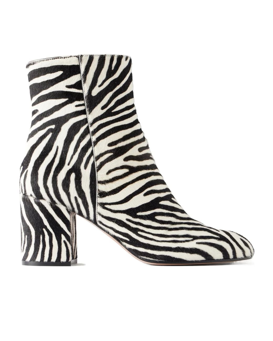 Gianvito Rossi Black Zebra-Print Calf Hair Boots