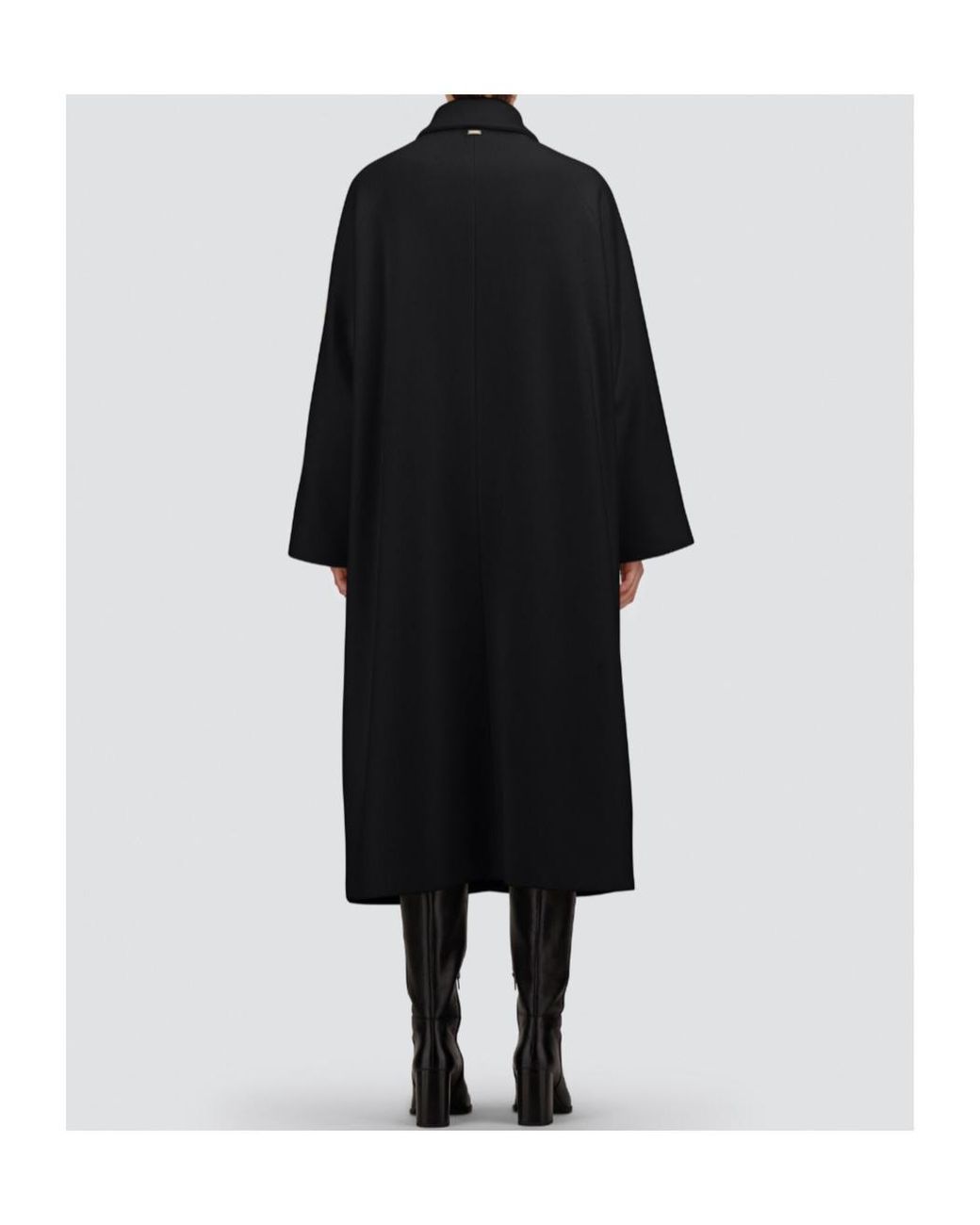 Herno Black Single-Breasted Wool Cloth Coat
