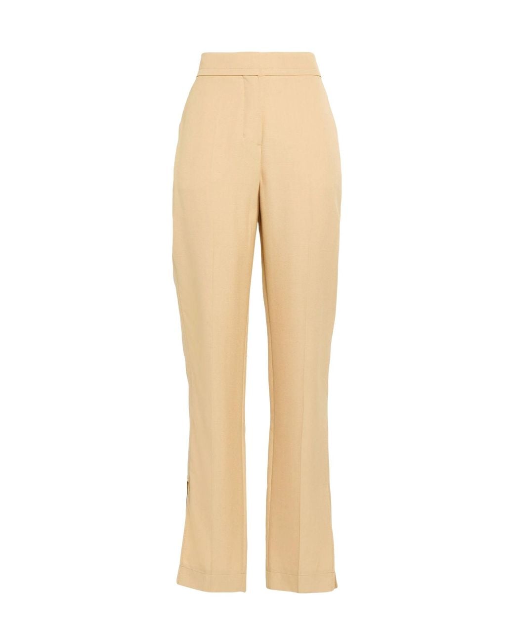 Jacquemus Natural Solid Color Casual Trousers