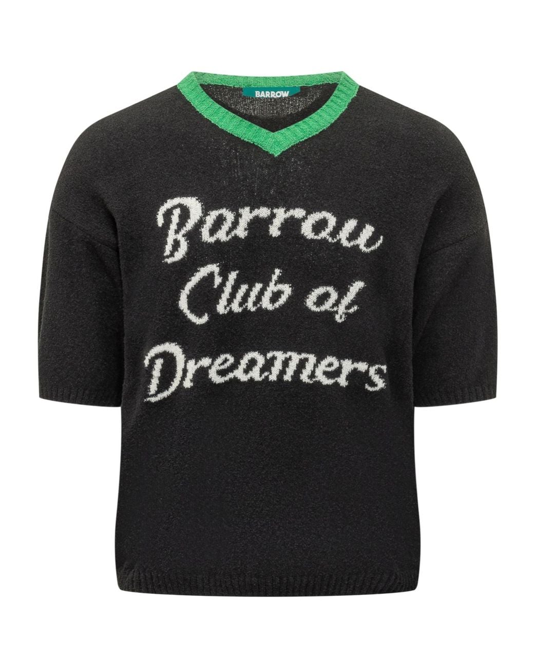 Barrow Black Slogan V-Neck Knitted Top for men