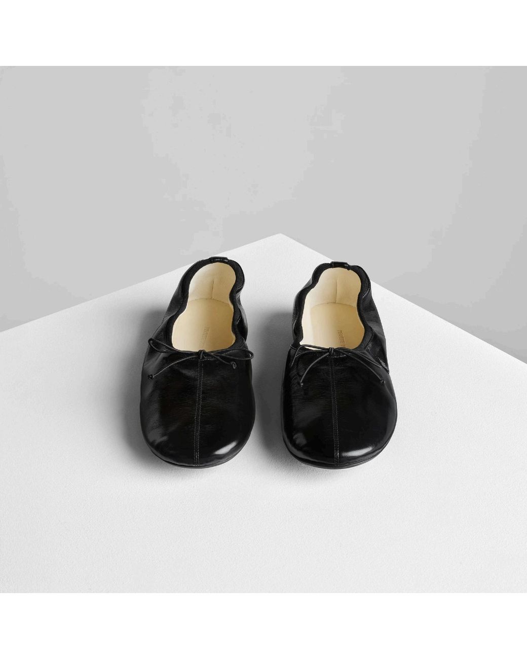 Phoebe Philo Black Leather Pleated Flats