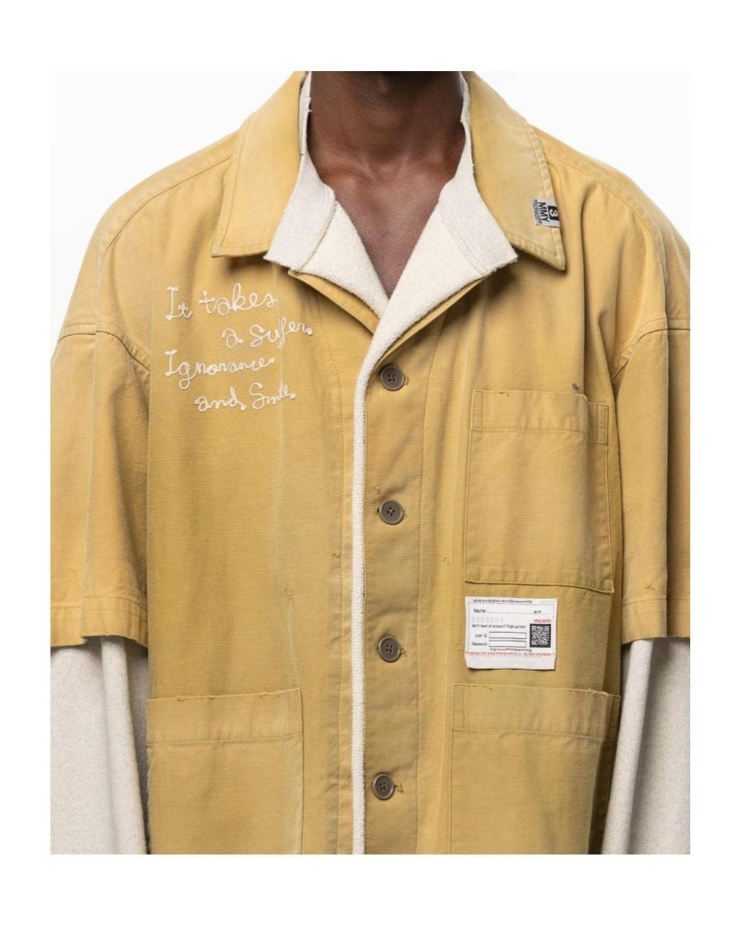 Maison Mihara Yasuhiro Metallic Pullover Layered Shirt for men