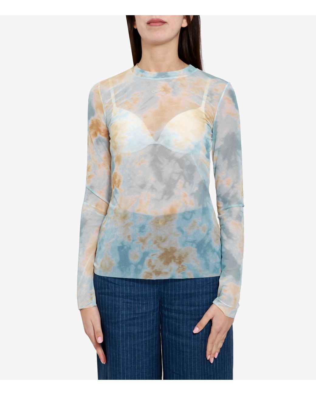 Erika Cavallini Semi Couture Blue Graphic-Print Top