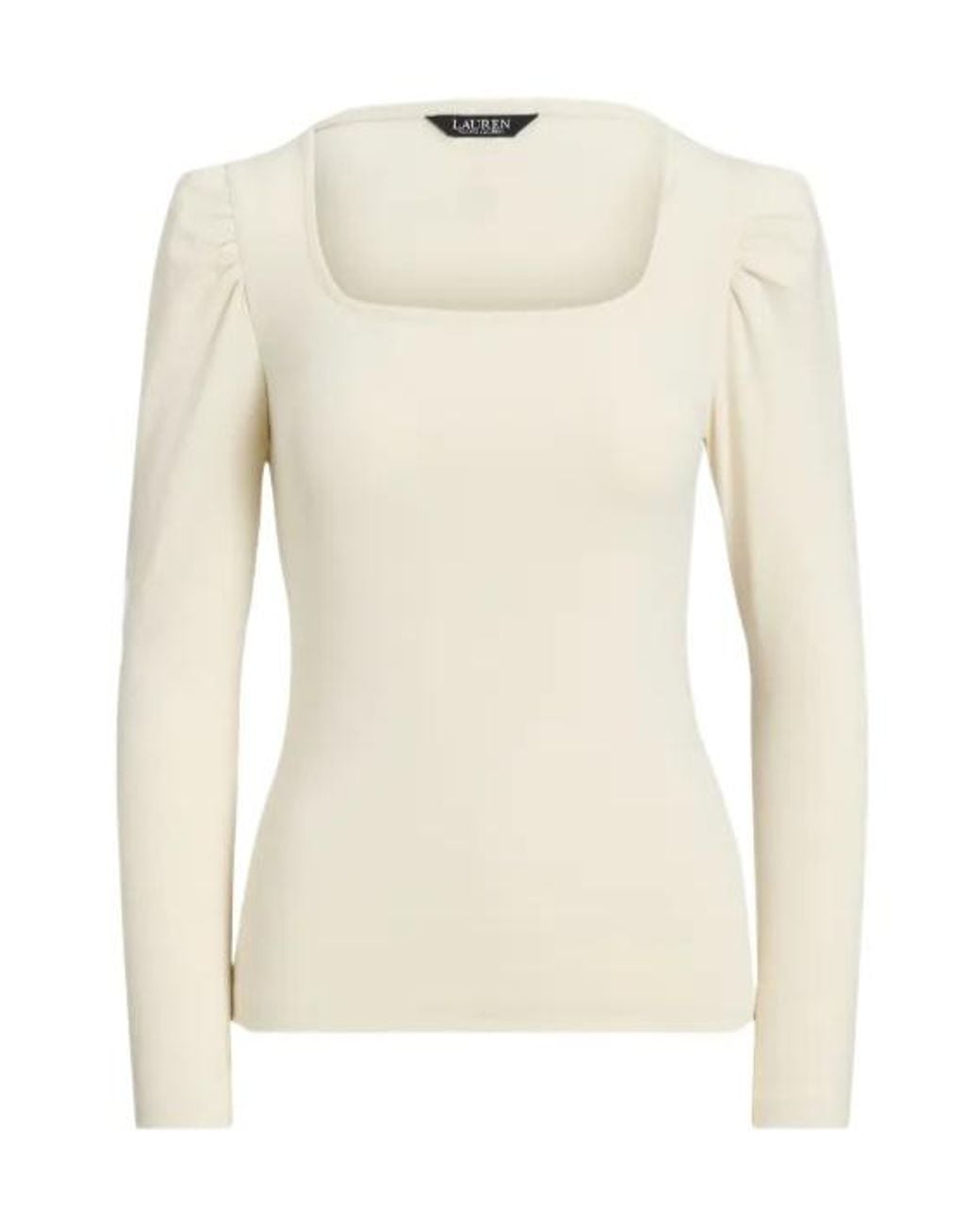 Ralph Lauren Natural Puffed-Sleeve Square T-Shirt