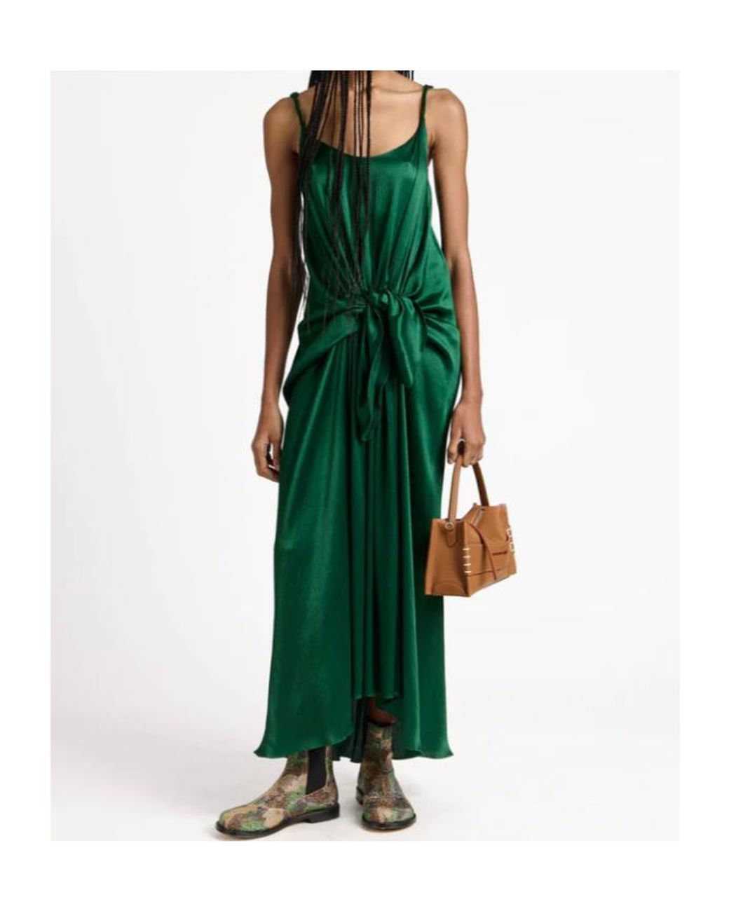 J.W. Anderson Green Jw Anderson Knotted Waist Longline Dress
