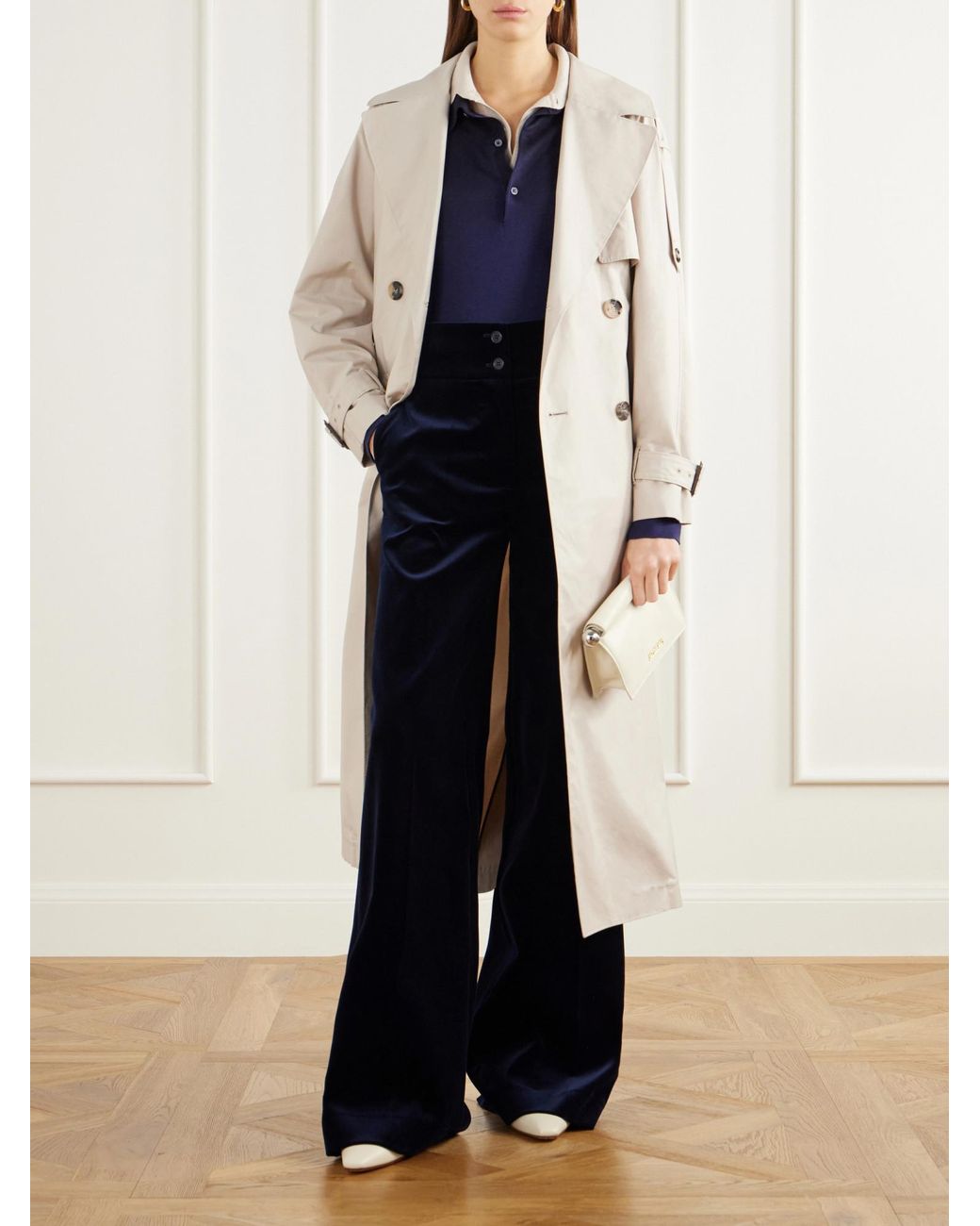 Altuzarra Blue Velvet Straight-Leg Pants
