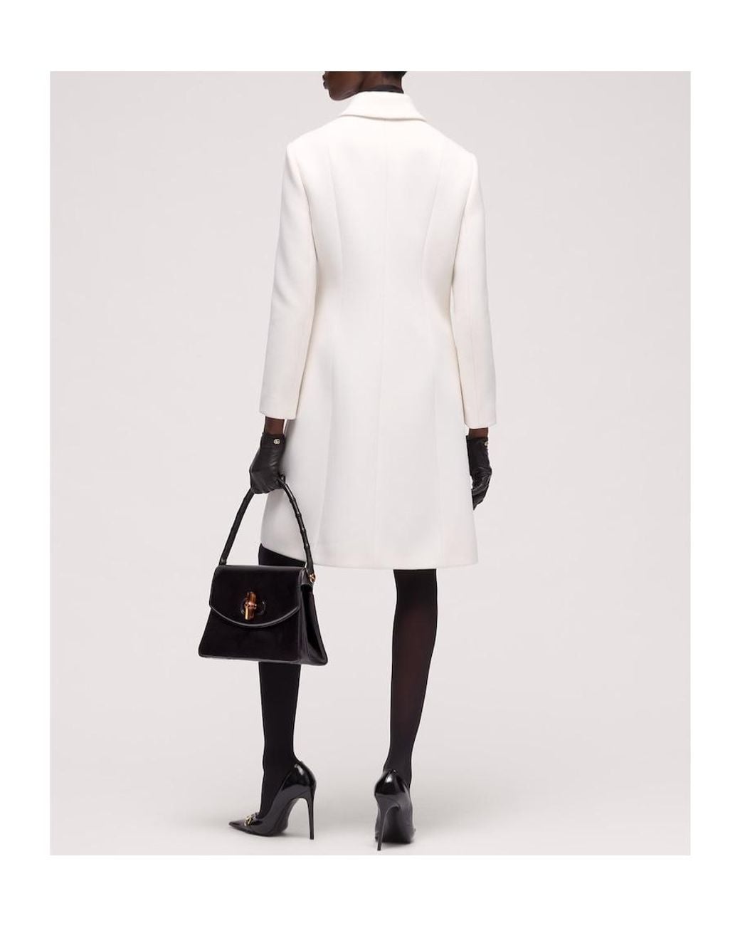Gucci White Double G Button Coat