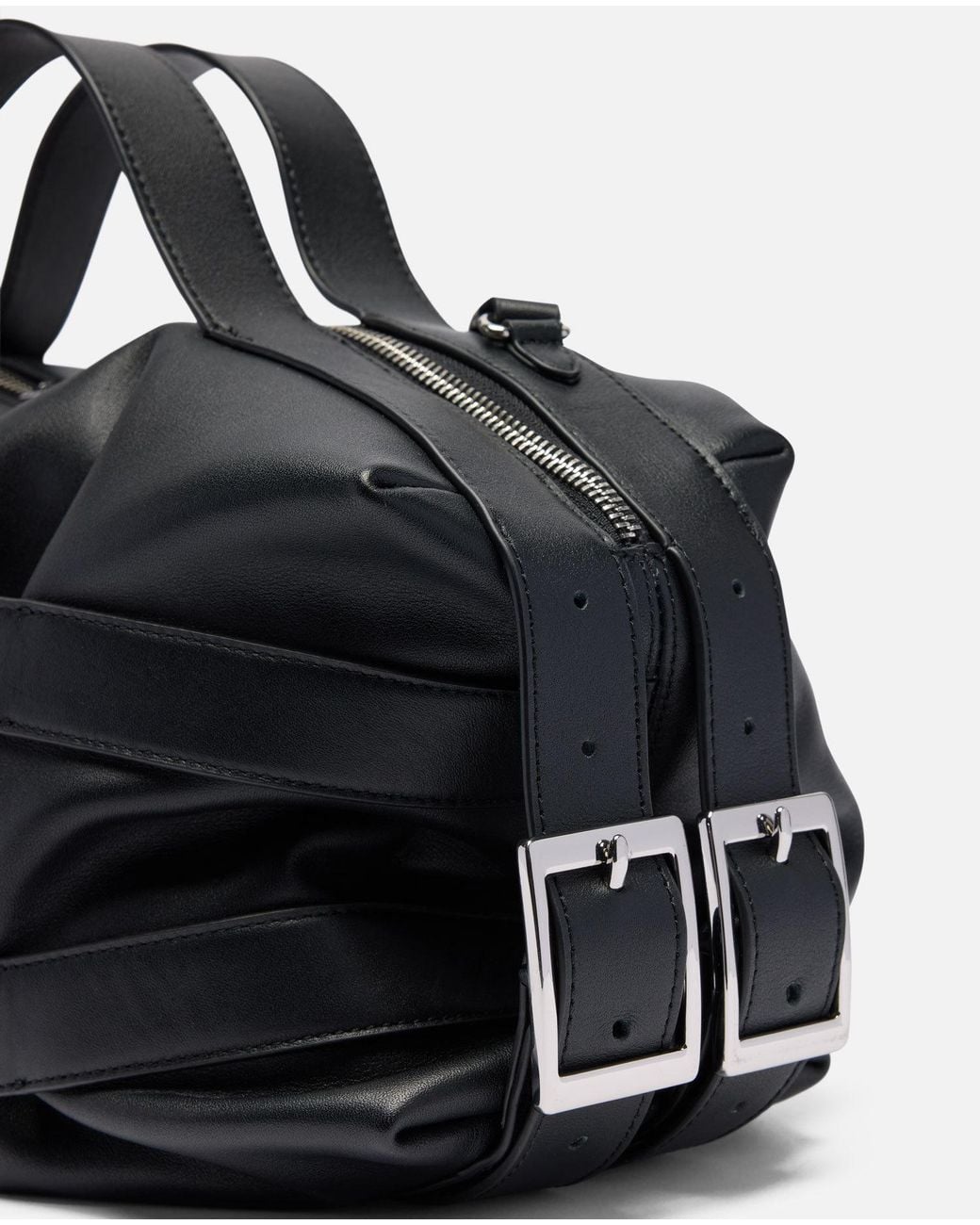 Simone Rocha Black Biker Buckled Shoulder Bag