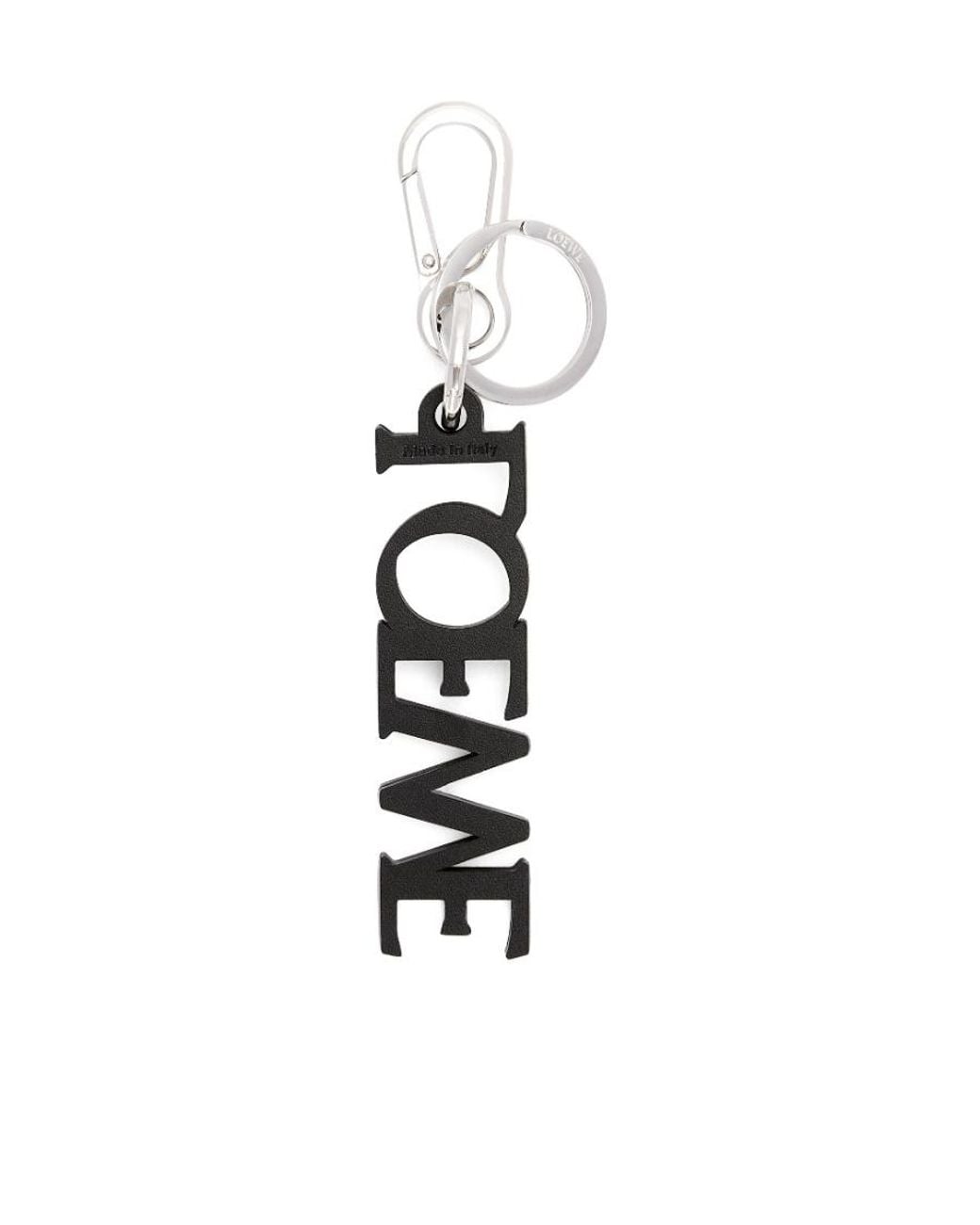 Loewe White Logo-Lettering Keyring for men