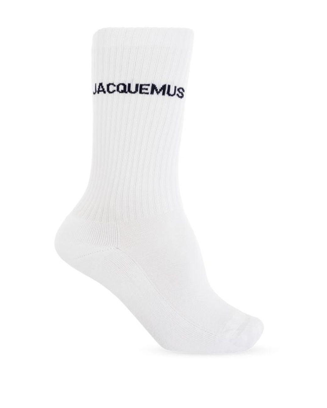 Jacquemus White Ribbed Crew Socks