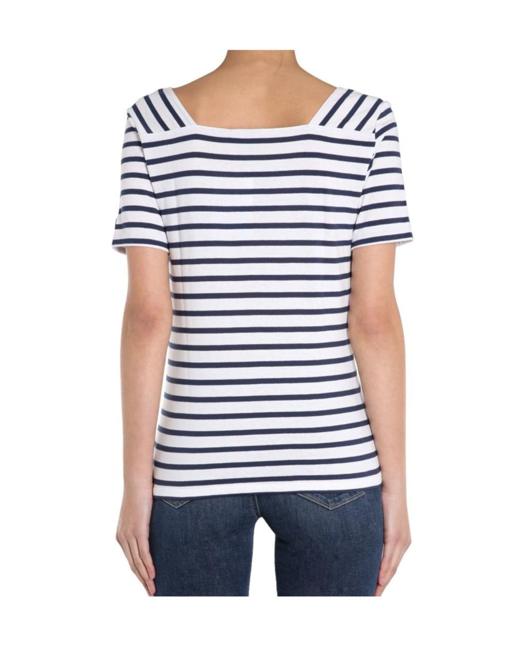 Saint James Blue Striped Graphic T-Shirt