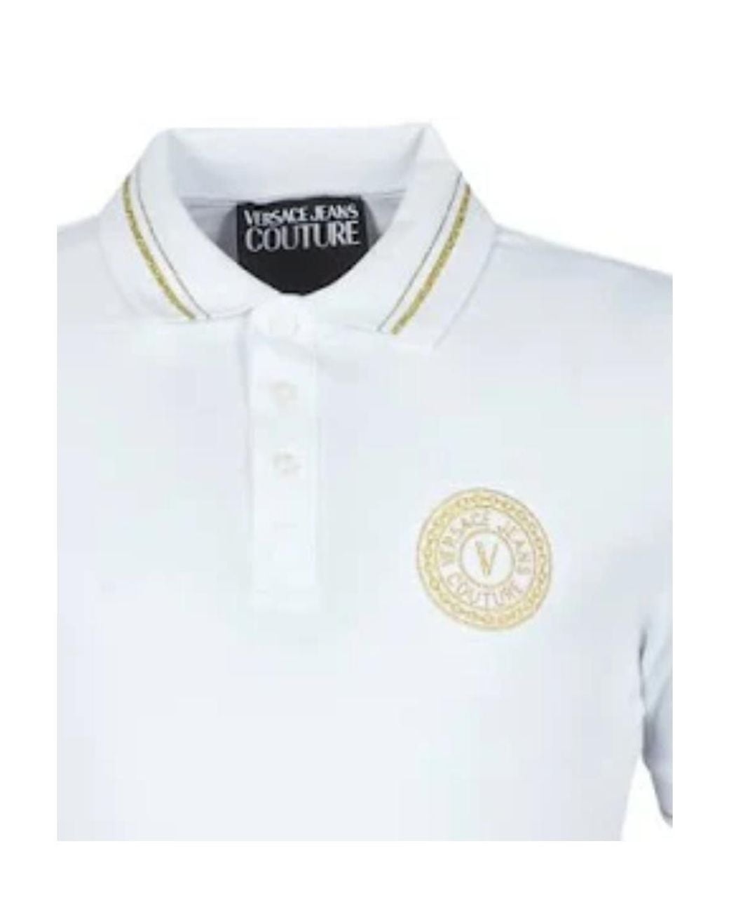 Versace White Logo Detail Polo Shirt for men